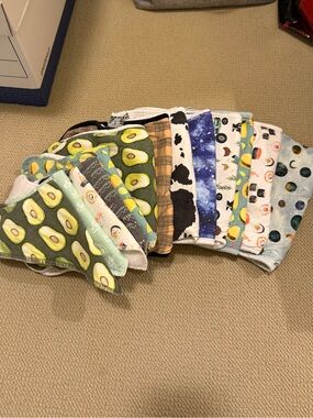 Copper Pearl Burp Cloths and Bandana Bibs